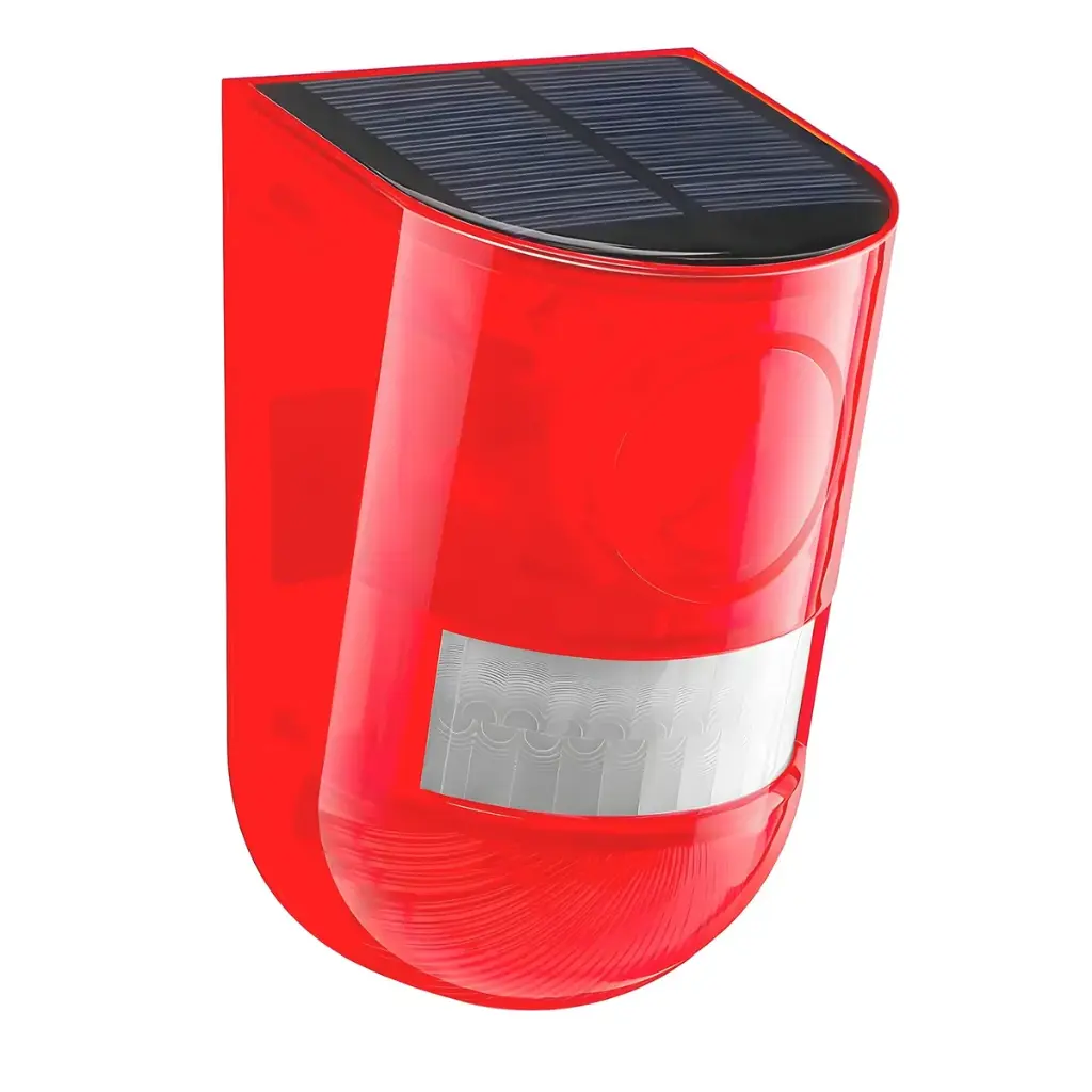 Alarma solar con sensor de movimiento, sirena y luz LED 